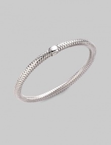 From the Primavera Collection. A basketwoven design in 18K white gold with a single bead accent.18K white gold Diameter, about 65mm, (2.56) Made in Italy