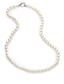 THE LOOKMother of pearl strandSterling silver rhodium-plated settingContinuous circle claspTHE MEASUREMENTLength, about 31ORIGINImported THE LOOKMother of pearl strandSterling silver rhodium-plated settingContinuous circle claspTHE MEASUREMENTLength, about 31ORIGINImported