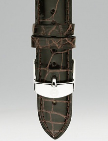 Adjustable polished alligator watchband is accented with stainless steel hardware. Fits the Michele Deco, CSX 36, Serein and Urban Moment watchesMade in USA: black, garnetAll other colors are importedPlease note: Watch case sold separately. Adjustable polished alligator watchband is accented with stainless steel hardware. Fits the Michele Deco, CSX 36, Serein and Urban Moment watchesMade in USA: black, garnetAll other colors are importedPlease note: Watch case sold separately.