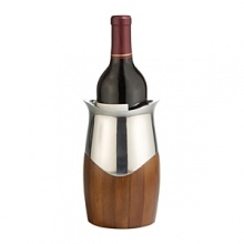 Whether Chardonnay, Zinfandel or Riesling, every white wine deserves a good chill. Our Cradle Wine Chiller is expertly designed to keep wine at the exact right temperature –even when you linger at the table for hours. It hugs your bottle in an aristocratic blend of wood and metal alloy, with an attractive curved lip to punctuate the look. Treat yourself and do away with mid-meal runs to the fridge– or give it as a gift to a harried host or hostess.