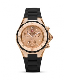 For the style-setter, Michele's mirror-faced chronograph is a timely showpiece. Wear this romantic rose-gold trimmed ticker to look polished-chic round-the-clock. For the style-setter, Michele's mirror-faced chronograph is a timely showpiece. Wear this romantic rose-gold trimmed ticker to look polished-chic round-the-clock.