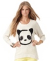 Word on the street: panda's rule. Spread the message in the cutest way with American Rag's tunic-style graphic sweater!