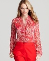 Jones New York Collection Ruffled Snake Print Blouse