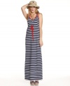 Wake up your maxi dress collection with the cute and bold stripes on this drawstring style from Tommy Girl!