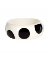 Chic bracelet in black and cream resin - A sophisticated accessory from cult New York fashion and accessories label Marc Jacobs - On-trend polka dot print, elegant colorway - Oversize bangle style - A polished and versatile must in any wardrobe - Pair with streamlined basics in bold hues