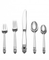 Place settings that make a regal addition to any table in lustrous sterling silver. Each richly detailed flatware handle is finished with a rich satin texture.