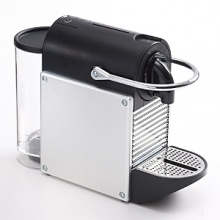 This perfectly named pint-sized espresso maker is small on stature but big on results. The single-serve machine is super-sleek and super-easy to use. Heating up in only 25-30 seconds this powerful pixie uses Nespresso pods to brew brilliant espresso every time. This perfectly named pint-sized espresso maker is small on stature but big on results. The single-serve machine is super-sleek and super-easy to use. Heating up in only 25-30 seconds this powerful pixie uses Nespresso pods to brew brilliant espresso every time.