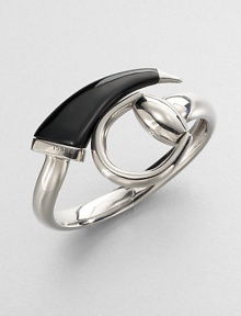 From the Horsebit Collection. An aged-finished sterling silver design that features an iconic horsebit accented with black horn. Sterling silverBlack hornDiameter, about 2.75Slip-on styleMade in Italy From the Horsebit Collection. An aged-finished sterling silver design that features an iconic horsebit accented with black horn. Sterling silverBlack hornDiameter, about 2.75Slip-on styleMade in Italy