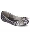 Such a delicious little shoe. G by Guess's Fruity Flats are covered in sequins and topped with a cute shiny bow.