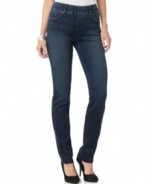 These jeggings from Not Your Daughter's Jeans lend on-trend style and comfort. Stretch denim fabric and a pull-on elastic waistband make these as comfy as leggings, while grommets and faux 4-pocket styling offer the look of jeans! These jeggings from Not Your Daughter's Jeans lend on-trend style and comfort. Stretch denim fabric and a pull-on elastic waistband make these as comfy as leggings, while grommets and faux 4-pocket styling offer the look of jeans!