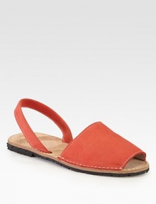 Sinfully soft nubuck leather flat with a secure slingback and rubber sole for traction. Nubuck leather upperLeather liningRubber soleImportedOUR FIT MODEL RECOMMENDS ordering true whole size; ½ sizes should order the next whole size up. Sinfully soft nubuck leather flat with a secure slingback and rubber sole for traction. Nubuck leather upperLeather liningRubber soleImportedOUR FIT MODEL RECOMMENDS ordering true whole size; ½ sizes should order the next whole size up.