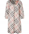 An iconic choice for covering-up post-swim, Burberry Brits checked cotton tunic lends a feminine finish to poolside looks - Scoop neckline with slit and tie, raglan bracelet-length sleeves, elasticized cuffs, straight silhouette, slightly sheer lightweight cotton - Loose fit - Wear over bikinis with bright leather sandals