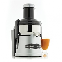 Designed for high capacity juicing, the Omega Mega Mouth Juicer is a continuous, pulp-ejection style juicer with one huge advantage: its extra-large feed chute accommodates larger portions and even whole fruits! That means greatly reduced preparation time and more juice. Designed for commercial use, this unit is rugged and durable, yet attractive enough to be featured prominently in any kitchen. Designed for high capacity juicing, the Omega Mega Mouth Juicer is a continuous, pulp-ejection style juicer with one huge advantage: its extra-large feed chute accommodates larger portions and even whole fruits! That means greatly reduced preparation time and more juice. Designed for commercial use, this unit is rugged and durable, yet attractive enough to be featured prominently in any kitchen.