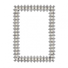 Crystal & Pearl Frames by Olivia Riegel. Delicate frame with faux pearls and Swarovski crystals in a silver-tone metal finish.