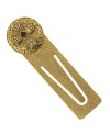 Keep the faith and your place with this symbolic bookmark by Vatican. Gold tone mixed metal setting features a beautifully engraved Sistine cross with a square-cut red crystal at center. Approximate length: 3 inches.