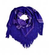 Sumptuous scarf in fine, pure viscose - A stylish standout from knitwear stalwart Missoni - Incredibly soft, lightweight material drapes beautifully - Lush in vibrant shades or violet and lilac - Chic, XL  fringe trim - An elegant, eye-catching compliment to any number of looks - Pair with everything from a blazer, t-shirt and jeans to a tank top and maxi skirt