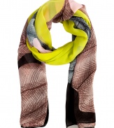 An easy way to work a pop of color into your outfit, Diane von Furstenbergs washed silk chiffon scarf is both uplifting and chic - Sheer washed silk chiffon - Wrap around tailored sheath dresses or pair with a boyfriend blazer and tee