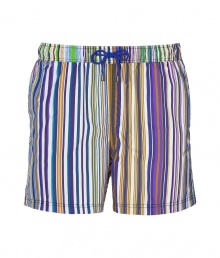 With their eye-catching coloring and vivid striping, Etros swim trunks are a chic way to liven up beachside looks - Elasticized drawstring waistline, blue tie, side slit pockets - Wear in the water with your favorite sunglasses, or post swim with a bright polo and leather sandals With their eye-catching coloring and vivid striping, Etros swim trunks are a chic way to liven up beachside looks - Elasticized drawstring waistline, blue tie, side slit pockets - Wear in the water with your favorite sunglasses, or post swim with a bright polo and leather sandals