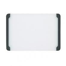 The OXO International Prep Board is soft and has tapered handles that makes lifting the board easy. The non-slip edges keeps the board from slipping. The OXO International Prep Board is soft and has tapered handles that makes lifting the board easy. The non-slip edges keeps the board from slipping.