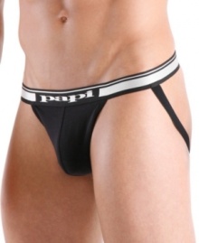 Hit the gym or the field with the proper support and comfort from this jock strap two pack from Papi.