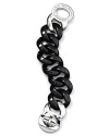 MARC BY MARC JACOBS super sizes its signature chain link bracelet. In matte black with a bold turnlock closure, this piece is going to be big.