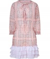 Lovely pale rose smocked waist dress from D&G Dolce and Gabbana - Haute hippie meets prairie chic with this stylish cotton dress - Flattering smocked waist, all-over paisley print, ruffled hem - Wear with ribbed tights, a denim jacket, and ankle booties