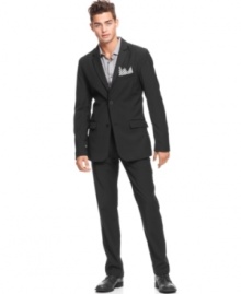 Mix business with the pleasure of looking good. This Volcom suit is sleek and suave.