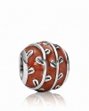 Organic lines and bright color bring this silver and enamel PANDORA charm to life.