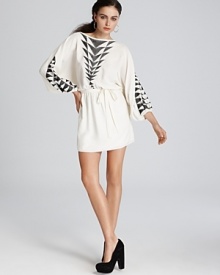 Parker Dress - Triangle Embroidery with Dolman Sleeves Parker Dress - Triangle Embroidery with Dolman Sleeves
