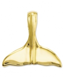 Have a whale of a good time! This charming whale tail slide pendant is crafted in polished 14k gold. Chain not included. Approximate length: 6/10 inch. Approximate width: 6/10 inch.