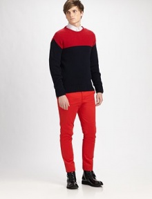 An on-trend fit meets classic tailoring for a look that is signature McQ Alexander McQueen.Hook-and-eye closureZip flyContrast-print hemBack welt pocketsInseam, about 29CottonDry cleanImported An on-trend fit meets classic tailoring for a look that is signature McQ Alexander McQueen.Hook-and-eye closureZip flyContrast-print hemBack welt pocketsInseam, about 29CottonDry cleanImported