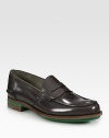 Polished calfskin leather enhance by a brightly-hued sole.Leather upperRubber soleMade in Italy