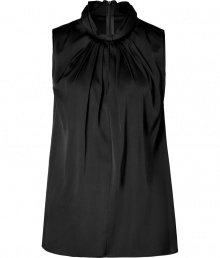 A feminine essential separate perfect for building the foundation of your look, Hugos stretch silk top guarantees a polished finish to your outfit - Stand-up collar with front knot, sleeveless, hidden back zip - Softly tailored fit - Team with a blazer, tailored trousers and leather carryall tote for work A feminine essential separate perfect for building the foundation of your look, Hugos stretch silk top guarantees a polished finish to your outfit - Stand-up collar with front knot, sleeveless, hidden back zip - Softly tailored fit - Team with a blazer, tailored trousers and leather carryall tote for work