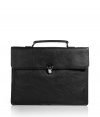 The most important mens accessory for the office: a noble file bag - black bag in shagreened nubuk leather by the traditional Britisch label Mulberry - silver push closure - ideal companion for the office and trips - perfect as gift, too