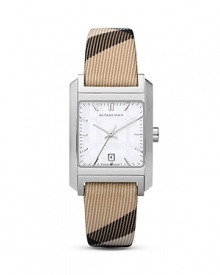 With an iconic Burberry Nova Check band and a textured, silversunray dial, this watch is an instant classic. With an iconic Burberry Nova Check band and a textured, silversunray dial, this watch is an instant classic.