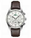 A casual chronograph timepiece from Lacoste's Zaragoza collection that finishes off weekend looks.