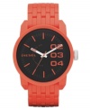 An engaging burst of color and an intriguing dial make this unisex Diesel watch a Friday night necessity.