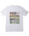 A healthy fixation. This Quiksilver tee reimagines your casual wardrobe with a cool colorful graphic.