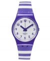 Leave a trail of admirers with this Purple Tracks watch from Swatch.
