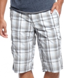 For a less polished preppy look, choose these cargo shorts in plaid from INC International Concepts and get the perfect casual summer look. For a less polished preppy look, choose these cargo shorts in plaid from INC International Concepts and get the perfect casual summer look.