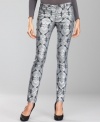 Petite denim with festive flair from INC: these metallic-foiled jeans get the trend just right.
