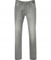 Causal jeans in light grey cotton - From eco-label Edun, designed by U2 singer Bono and his wife - Modern slim fit with straight leg - Classic five-pocket design - Faded vintage look - Stylish relaxed look that is on-trend - Pair with an ironic tee or solid-colored long-sleeve shirt and sturdy boots