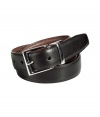 Cinch your look in style with this classic two-tone reversible belt from Polo Ralph Lauren - Two-sided belt with solver-tone buckle closure - Pair with jeans, chinos, corduroys, or shorts