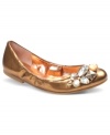 Decorated flats shimmer and shine. BCBGeneration's Leighsa flats have a metallic finish and feature jeweled accents at the toe.