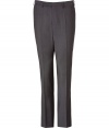 Elegant trousers in fine charcoal gray wool - Slim, straight cut, with flattering pleats - Two diagonal pockets side - High quality and wonderfully comfortable - Timeless design youll wear forever - Pair with cashmere pullover or classic button-down and matching jacket