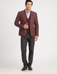 Attention to detail is evident in this impeccably tailored design of straight-fitting, washed cotton with seam detail on the rear pockets, to offer the look and feel of a well-worn favorite.Flat-front styleSide slash, back patch pocketsInseam, about 32CottonDry cleanMade in Italy Attention to detail is evident in this impeccably tailored design of straight-fitting, washed cotton with seam detail on the rear pockets, to offer the look and feel of a well-worn favorite.Flat-front styleSide slash, back patch pocketsInseam, about 32CottonDry cleanMade in Italy