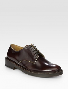 Perfectly polished with contrasting trim defines this traditional lace-up for the contemporary man of style.Leather upperLeather liningPadded insoleLeather soleMade in Italy Perfectly polished with contrasting trim defines this traditional lace-up for the contemporary man of style.Leather upperLeather liningPadded insoleLeather soleMade in Italy