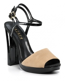 In matte nubuck and glossy patent leathers, the Beatriz platform from Lauren by Ralph Lauren hits all the right style notes--color blocking and a block heel fit right in with current footwear trends. In matte nubuck and glossy patent leathers, the Beatriz platform from Lauren by Ralph Lauren hits all the right style notes--color blocking and a block heel fit right in with current footwear trends.