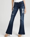 7 For All Mankind Jeans - Jiselle Flare Jeans in Destroyed Morea Wash