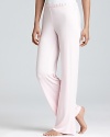 Cozy up in this ultra soft pajama pant with an satin elastic waistband from Calvin Klein.